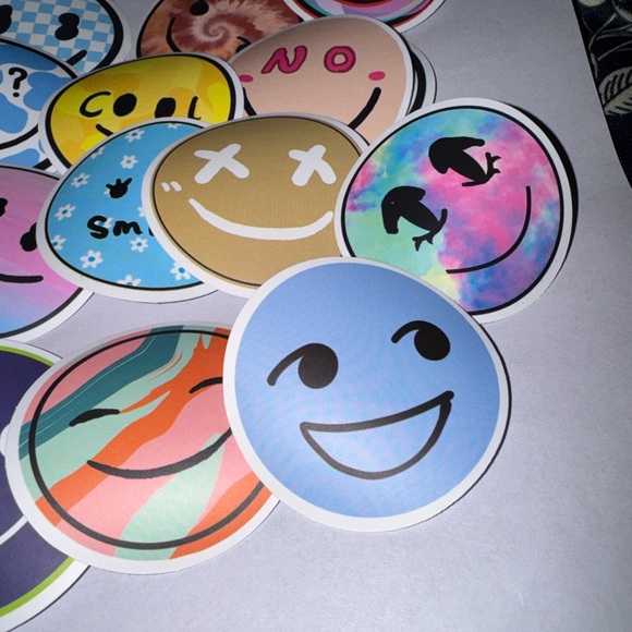 Vibrant Smiley Face Sticker Set - Picture 2 of 3